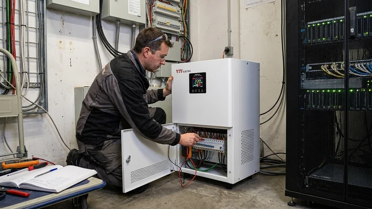 When does an IGBT based voltage stabilizer make sense for your load? Relay voltage stabilizer installation showing the sizing and load conditions you need to verify